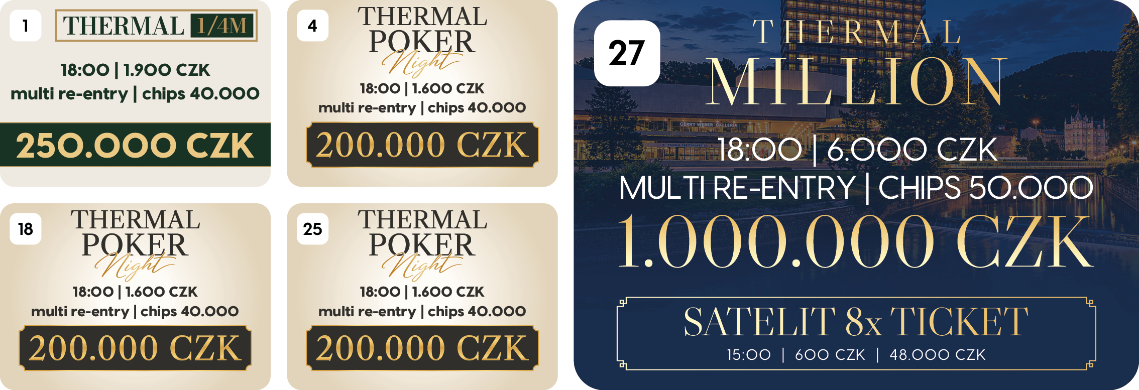 Poker v červnu 2026 v Casinu Thermal