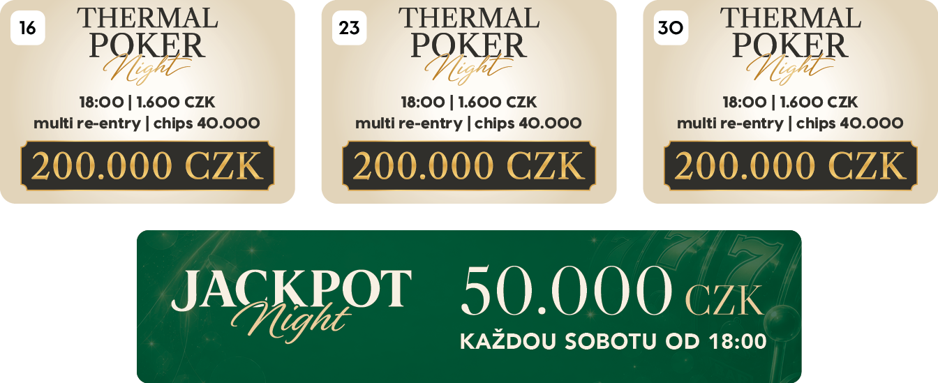 Pokerový červenec 2026 v Casinu Thermal