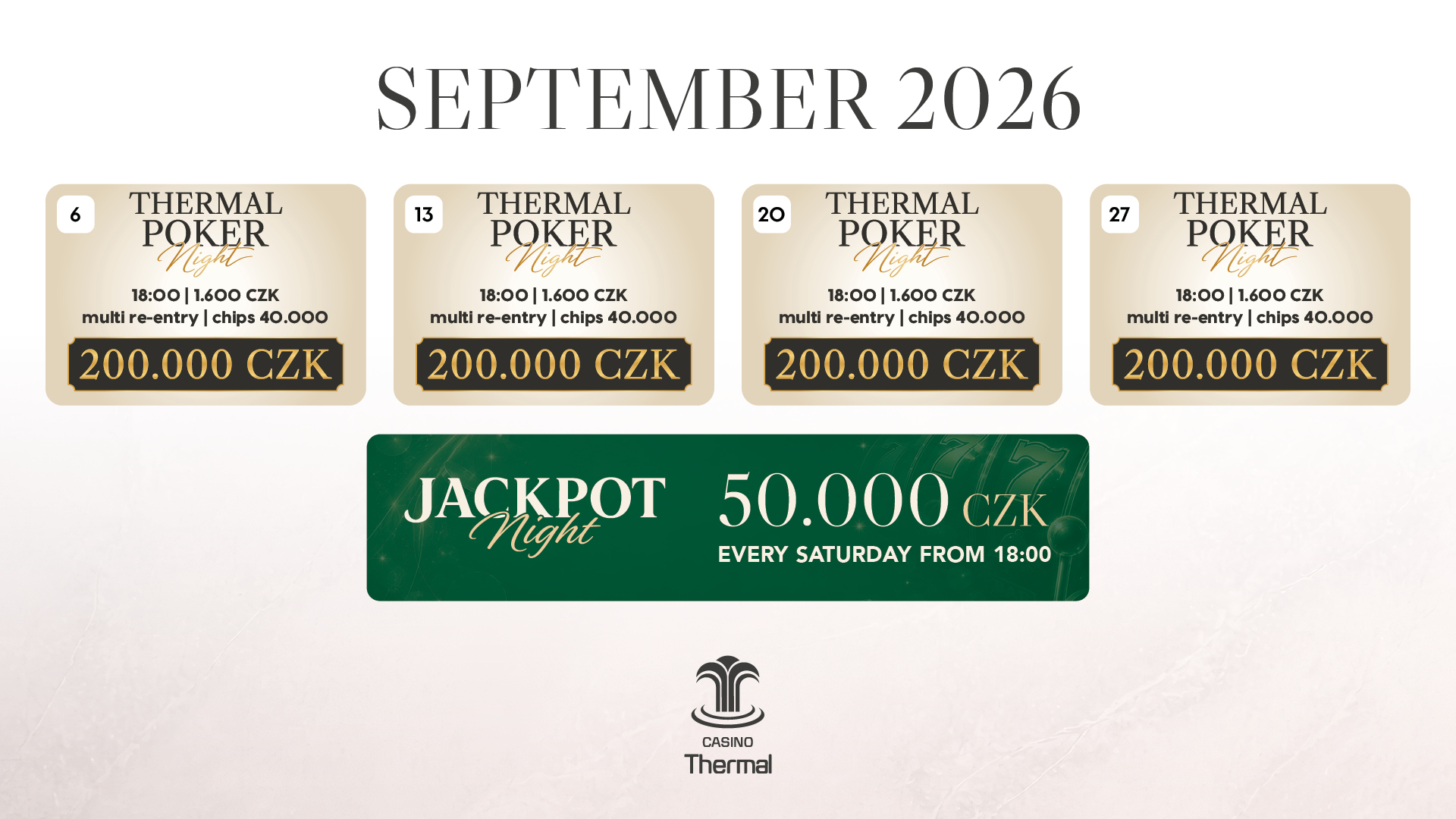 Poker Thursdays in September 2026 at Casino Thermal