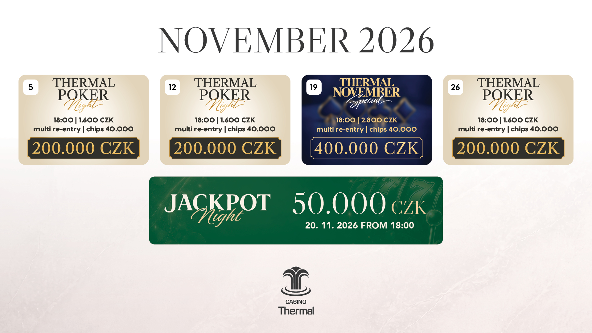Poker in November 2026 at Casino Thermal